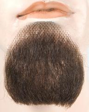1 Point Human Hair Goatee Beard Handmade