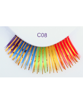 Rainbow with Gold Eyelash C08