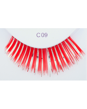 Red with Silver Eyelash C09