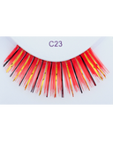 Red with Gold & Black Eyelash C23