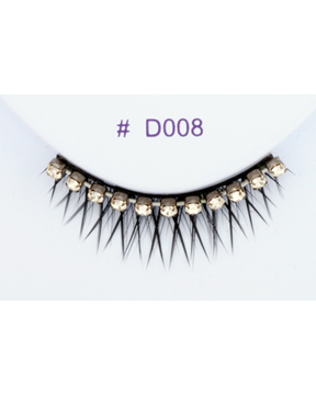 Small Black with Gems Eyelash D008