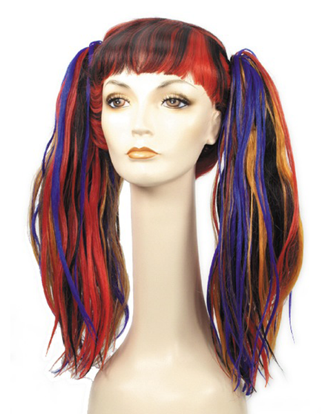 Twinbee Twin B Anime Rainbow Ponytail Wig
