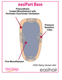 easiPart 12" Human Hair Volumizer Extensions Clip In Monofilament by EasiHair Hairpieces