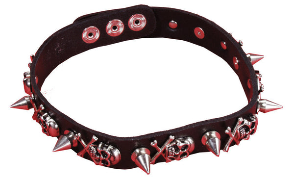Necklace Skull Punk 16 1/2 In