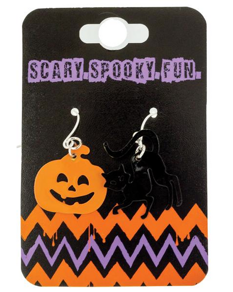 Earrings Pumpkin/Cat Set
