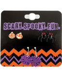 Earrings Spider Pumpkin Web