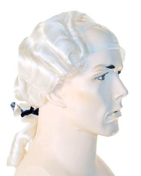 Topless Colonial Man 18th Century Revolutionary Pigtail Wig