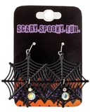 Earrings Spider Web Black