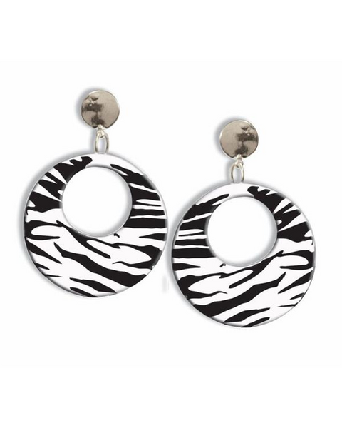 Earrings Zebra White